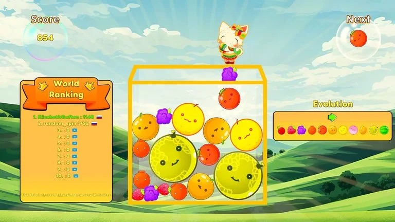 Suika Game gameplay screenshot